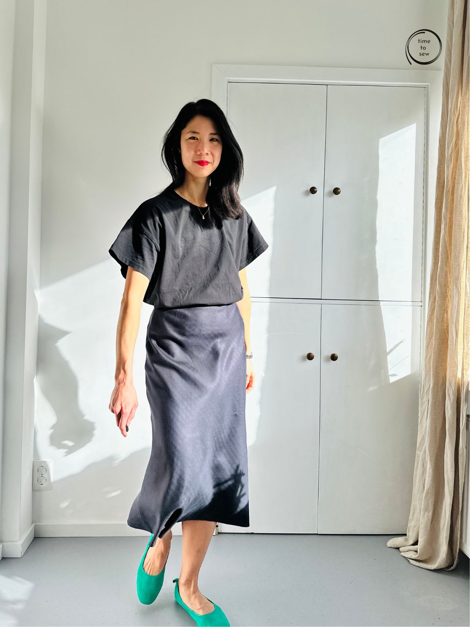 Pattern Line Mercer bias skirt by Time to Sew